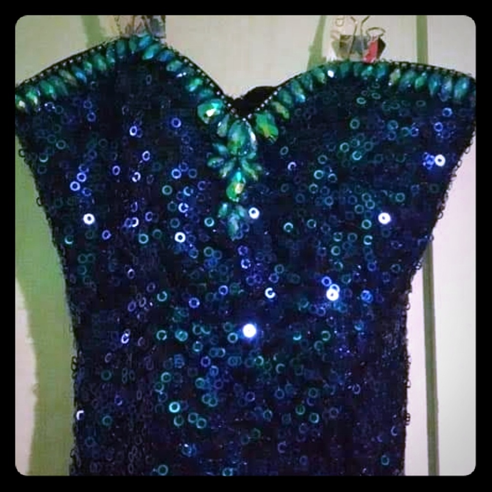 Sequence prom dress